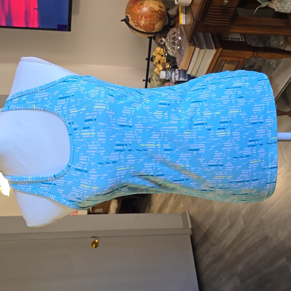 Champion Light Blue Patterned Athletic Tank Top